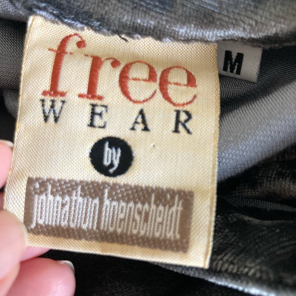 Vintage 90’s Free Wear by Jonathan Hoenscheidt Grey Velvet Maxi Dress Sz M-L - Picture 3 of 6